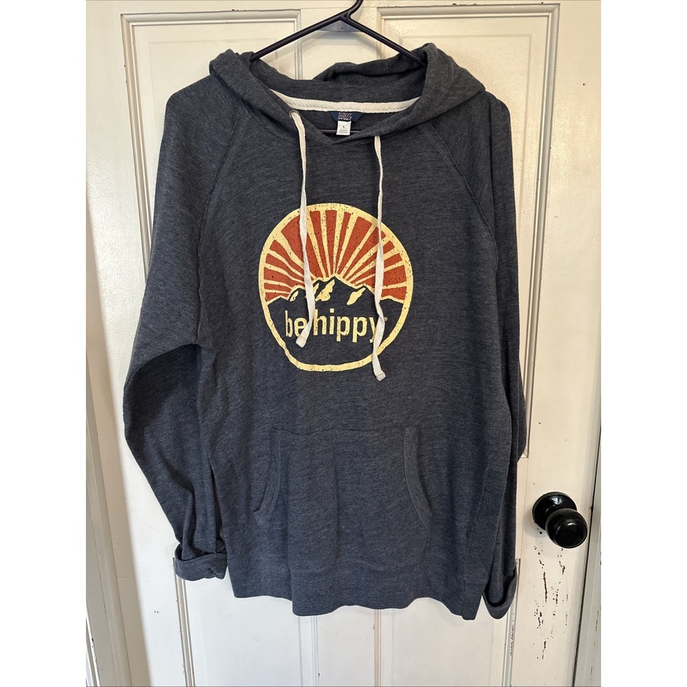 MV Sport Sweater Mens Size Large Blue Hoodie Pockets Soft Long Sleeve Drawstring